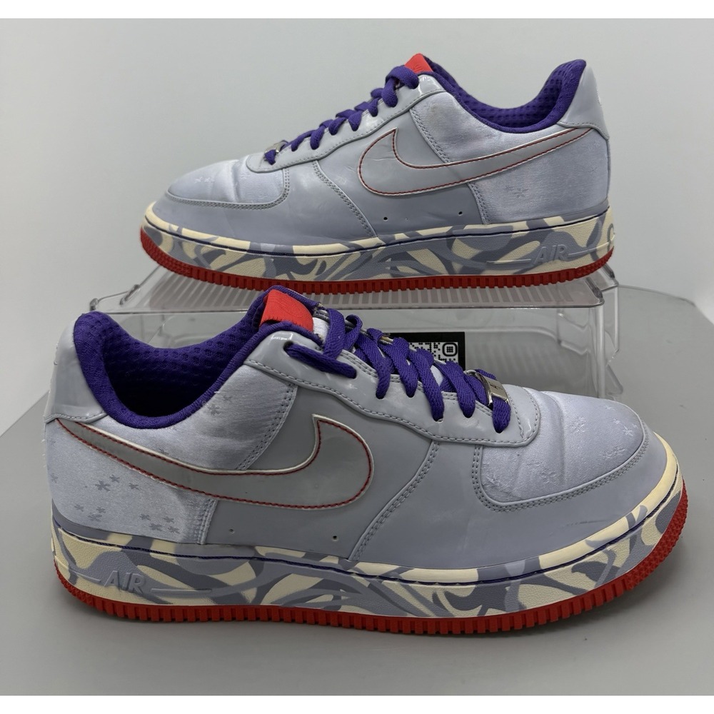 Nike Air Force 1 Premium '07 Blue Denim Purple 315186-441 Womens 10 Mens 8.5